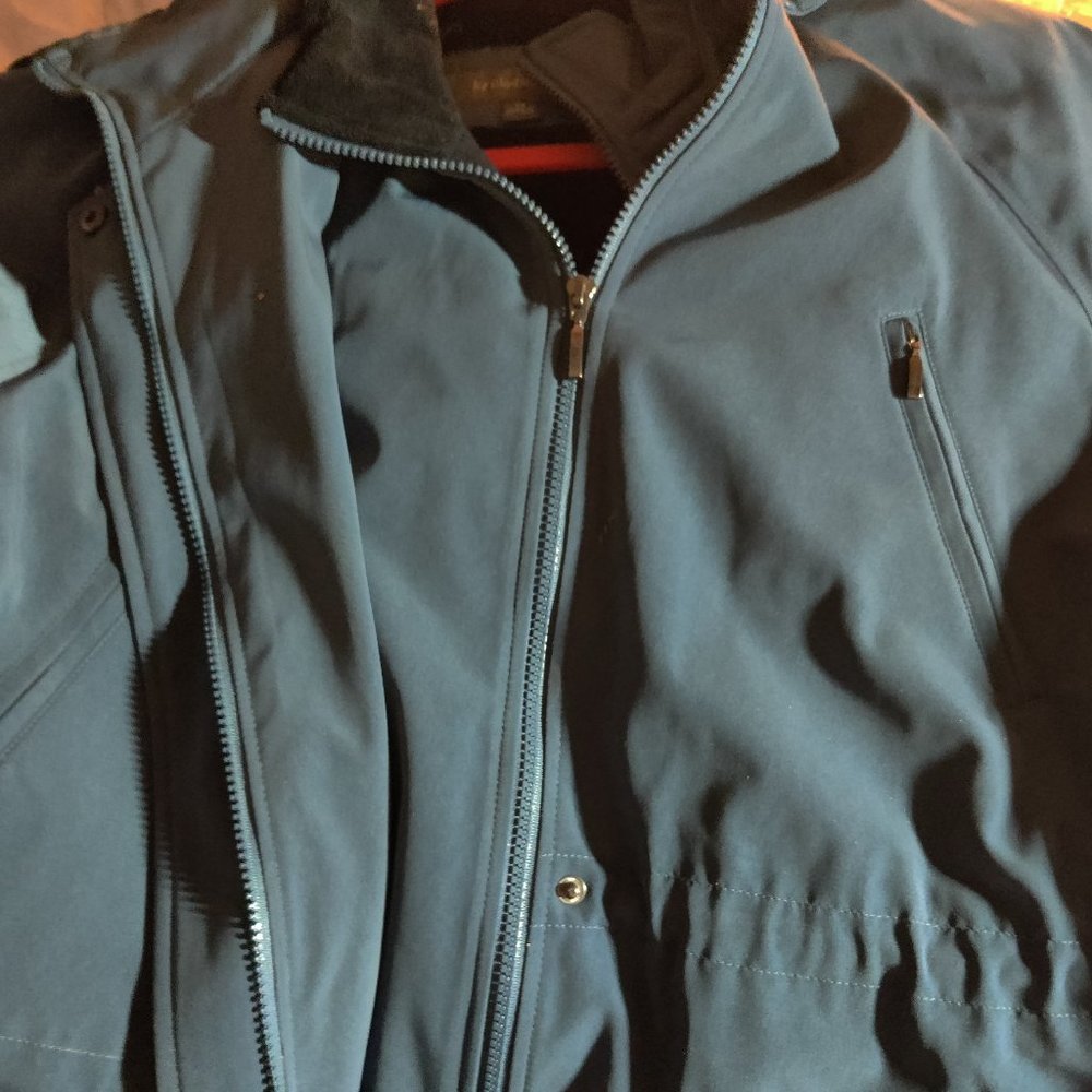 Woman's Cadet Blue hooded vested coat 1X